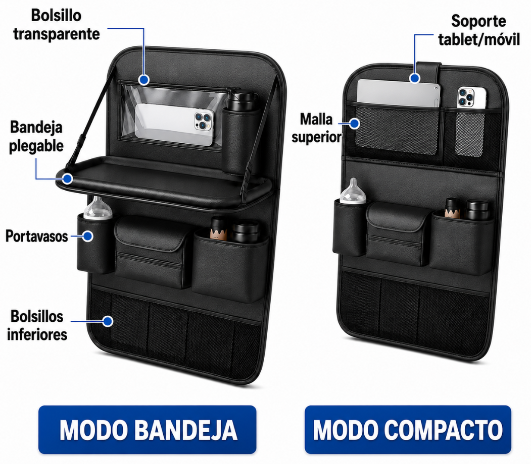 Backseat Organizer with Foldable Table