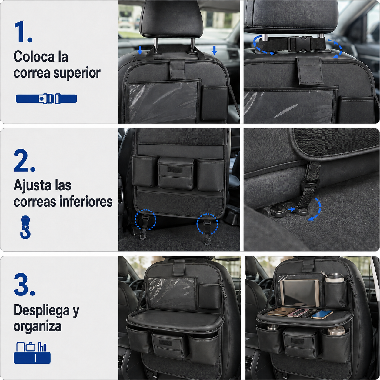 Kit Organizador Asiento Trasero con Mesa Plegable